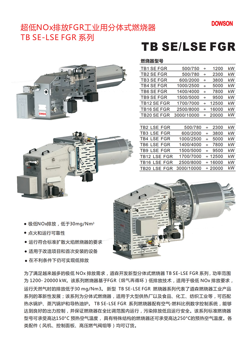 意大利DOWSON燃烧器TB16至20系列（产品详情）1