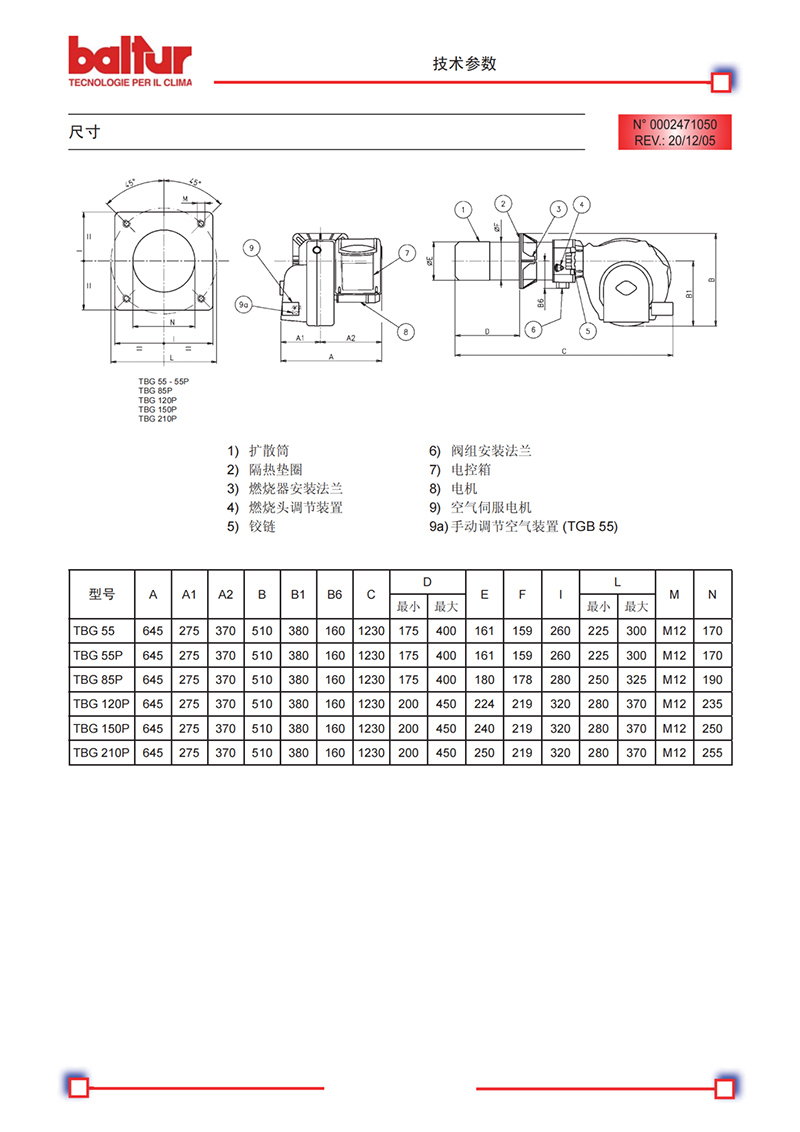 意大利百得燃烧器TBG-210-P（产品详情）2