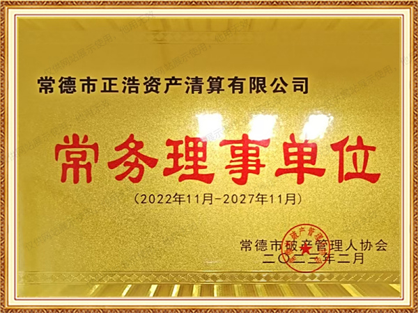 2022-2027年常德市破产管理人协会常务理事单位