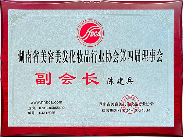 湖南省美容美发化妆品行业协会第四届理事会副会长 陈建兵