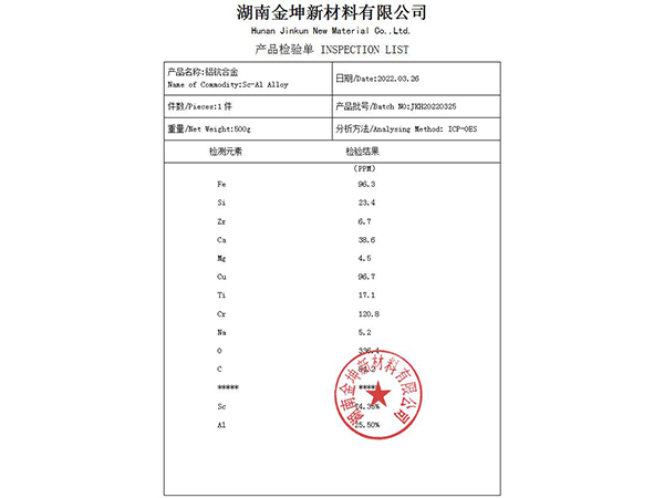 铝钪合金75% 铝钪合金75%