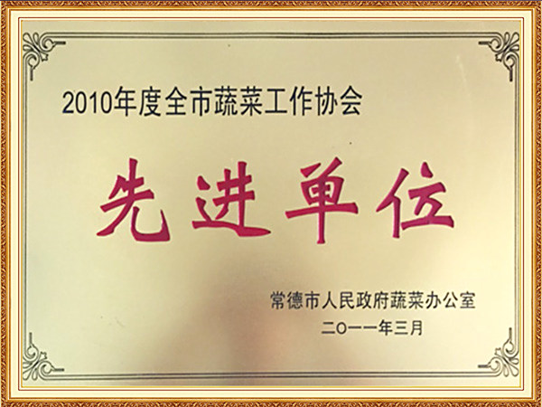 蔬菜工作协会先进单位