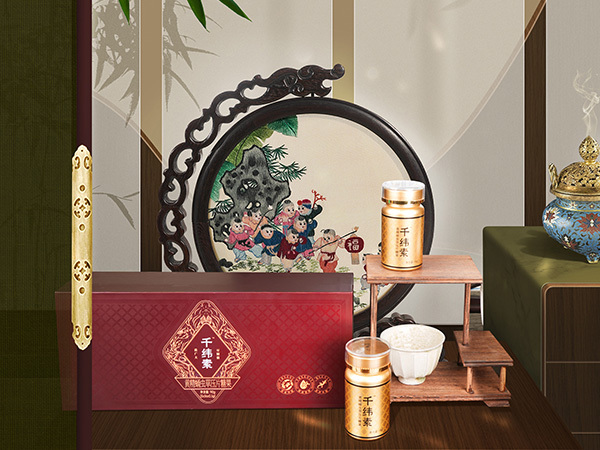 千纬素·灵芝蛹虫草礼盒展示