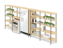 4 - 5 Tiers Open Shelf  with Locker, Privi Server Parking, Whiteboard, Planter a