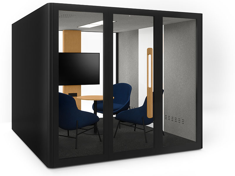 Lumin 4-8P Lounge with Daily and Astrid - Black (BL) and White Oak (PUK) and Gle