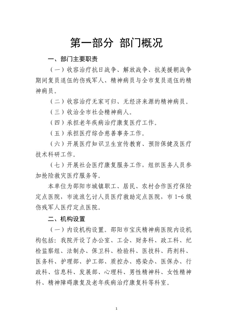 邵阳市宝庆精神病医院2024年度决算公开2025100915