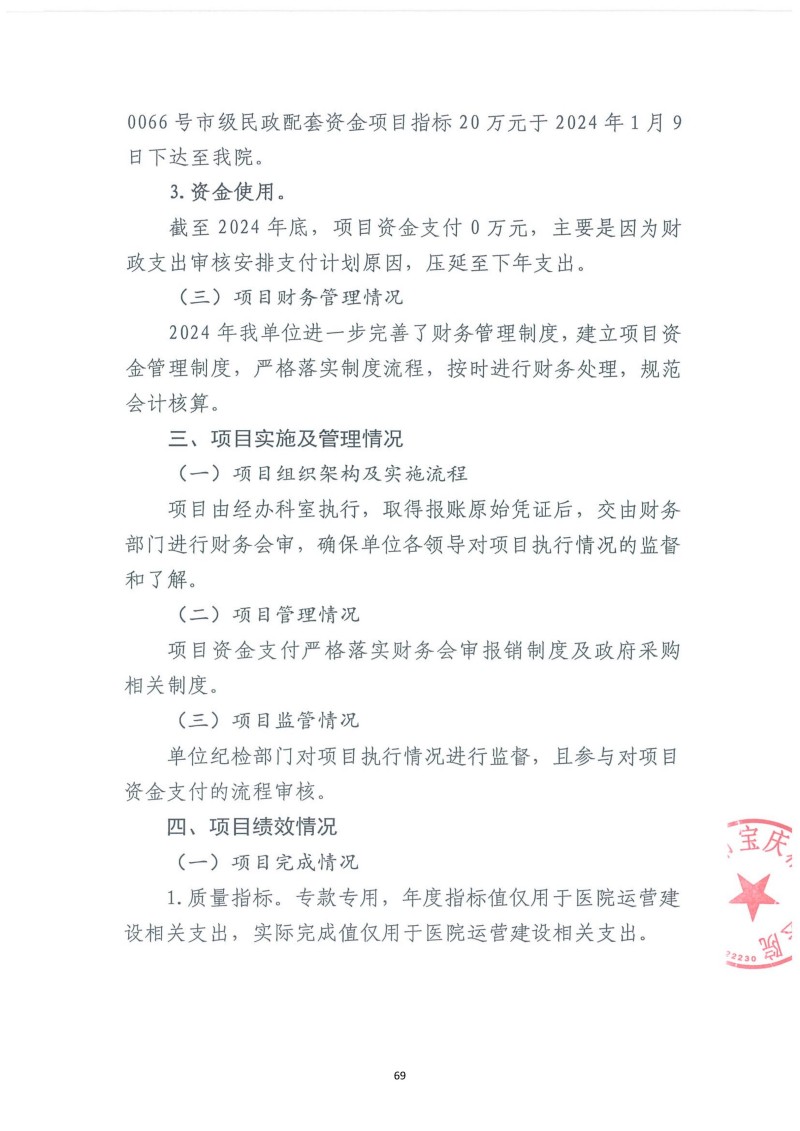 邵阳市宝庆精神病医院2024年度决算公开2025100915