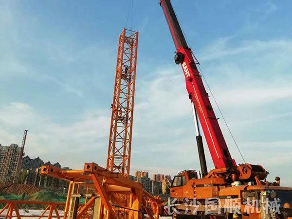 350吨汽车吊世界五百强长沙宜家项目安装大塔吊