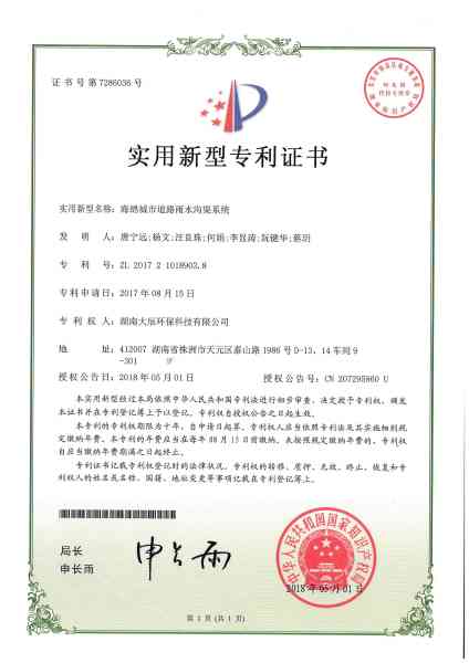 海绵城市道路雨水沟渠系统