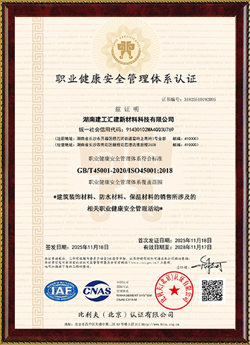 职业健康安全管理体系-认证