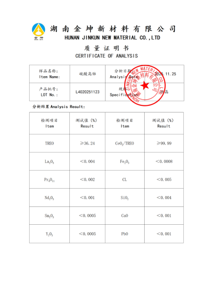 【产品报告12】硫酸铈