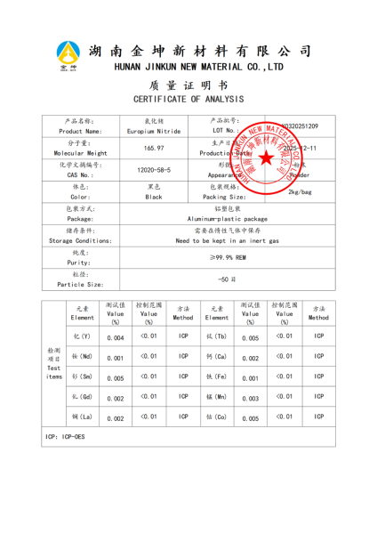 【产品报告12】氮化铕