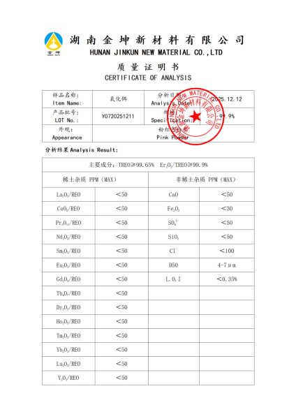 【 产品报告12】氧化饵