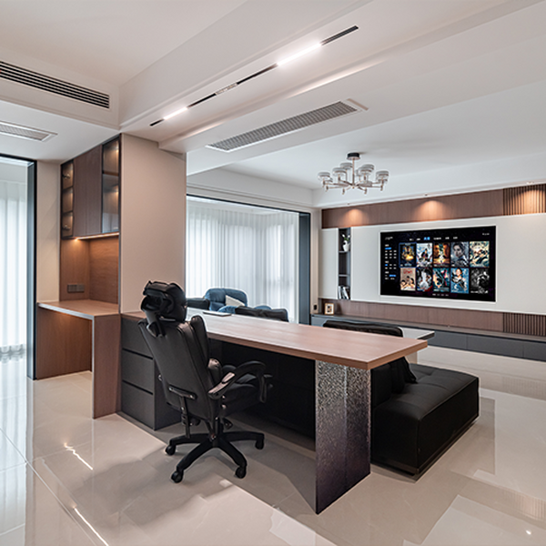 改造更大空间，客厅与书房一体化