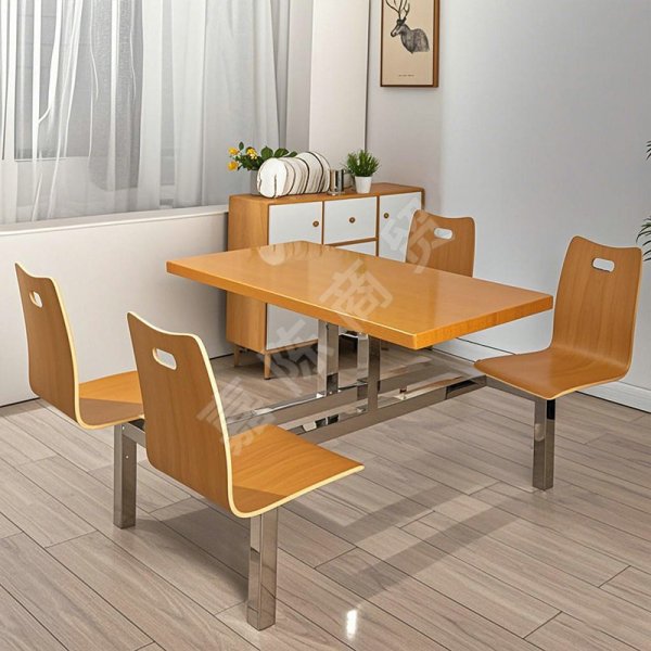 4人位雙撐桿櫸木靠背椅