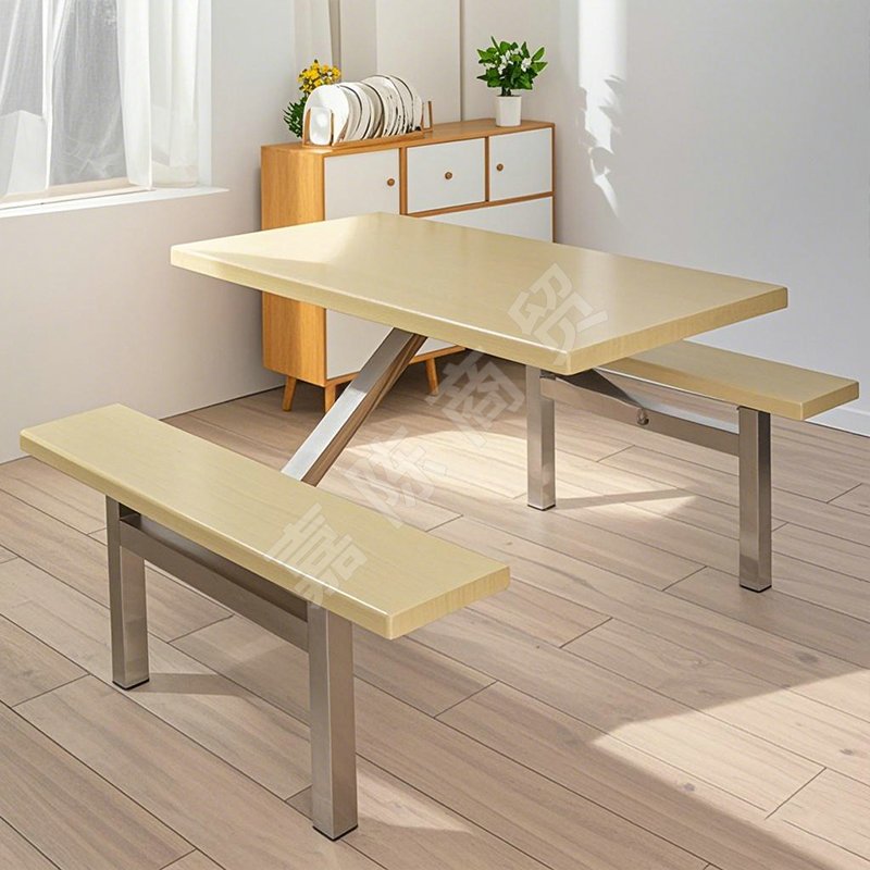 4人位人字架銀絲橡條凳