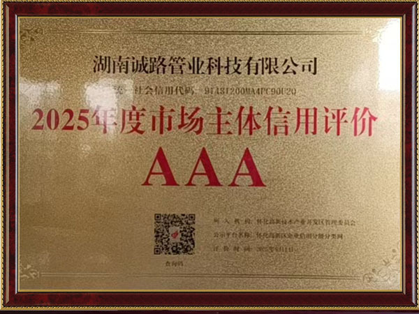 2025年度市场主体信用评价AAA