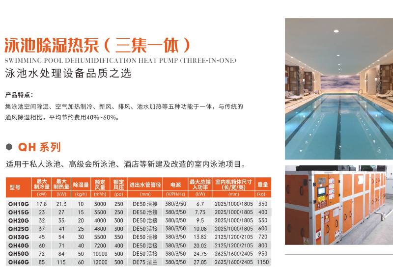 游泳馆室内恒温除湿热泵空调-三集一体机设备-2