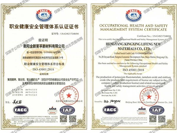 ISO 45001 Occupational Health and Safety Management System Certification