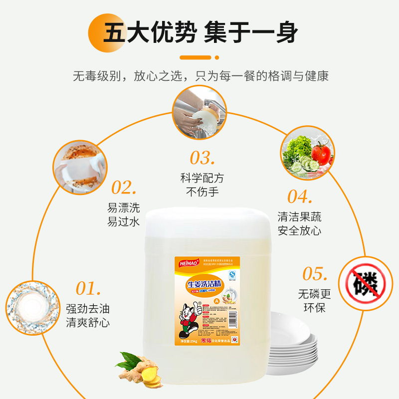 生姜洗洁精：（食品用、A级）25kg/桶